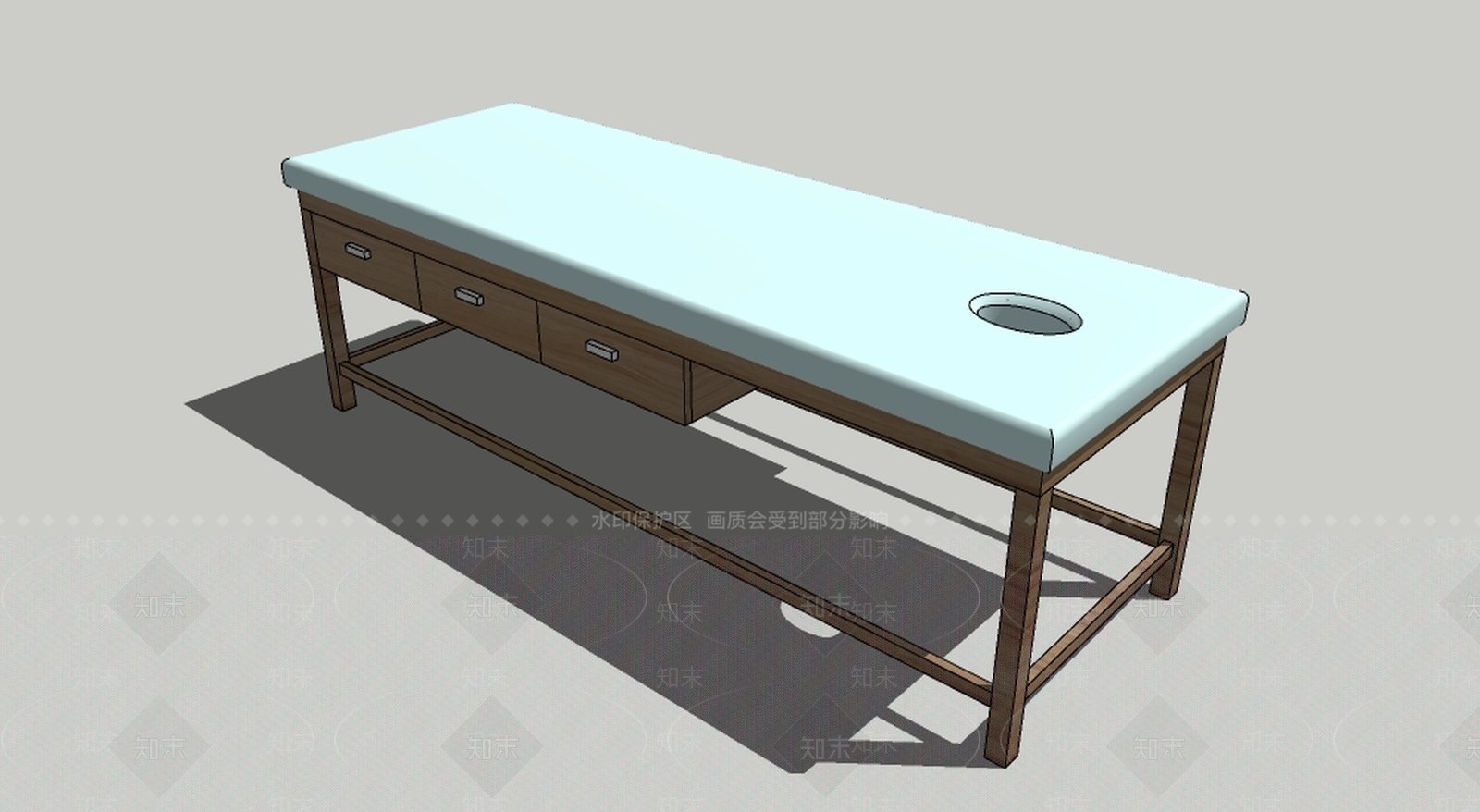 实木按摩床SU模型下载【ID:135610944】