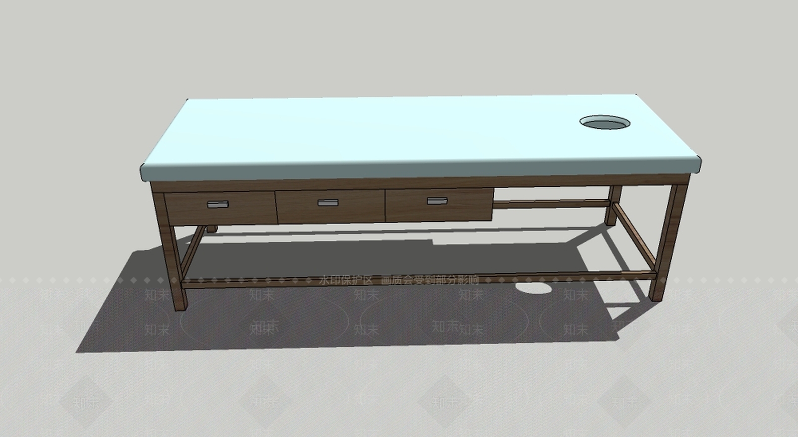 实木按摩床SU模型下载【ID:135610944】