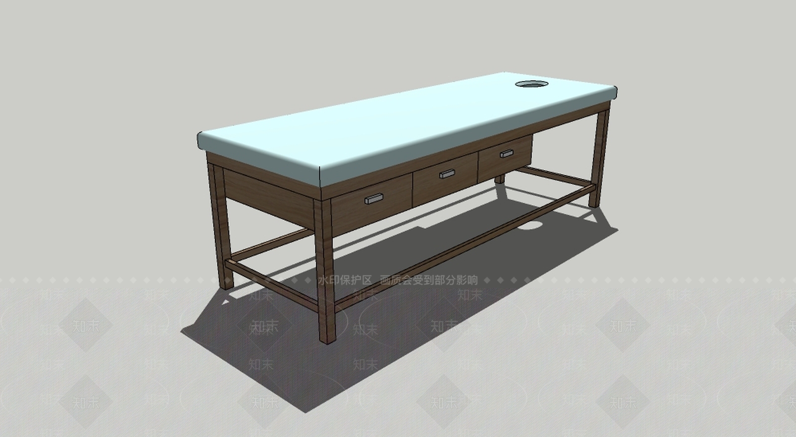 实木按摩床SU模型下载【ID:135610944】