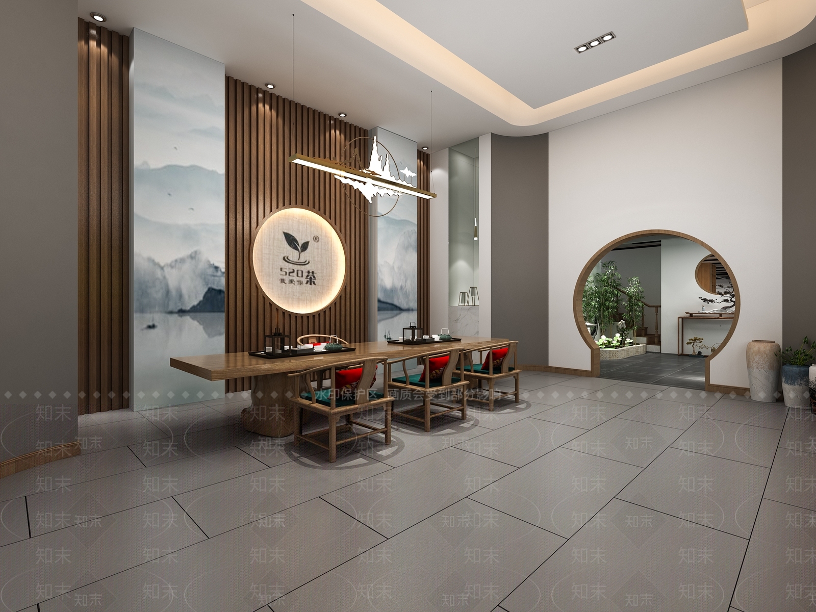 新中式茶餐厅3D模型下载【ID:335618140】