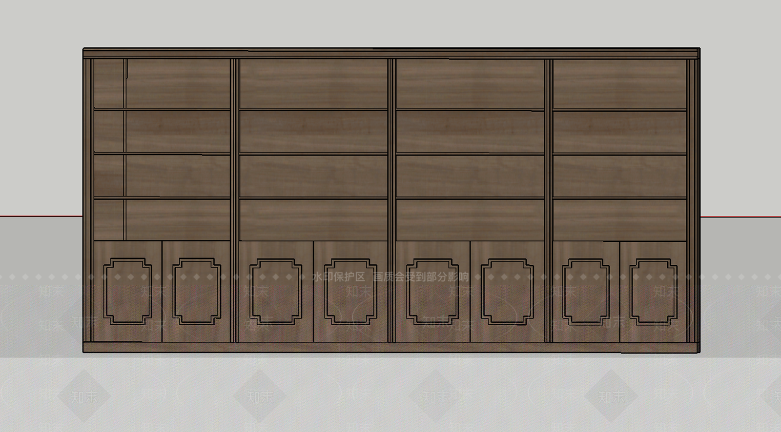 中式展柜SU模型下载【ID:235622402】