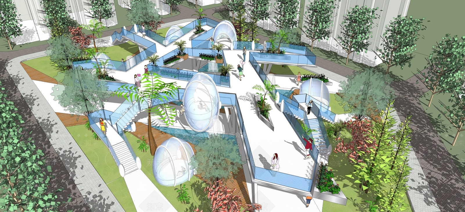 未来城市景观概念设计SU模型下载【ID:835623457】