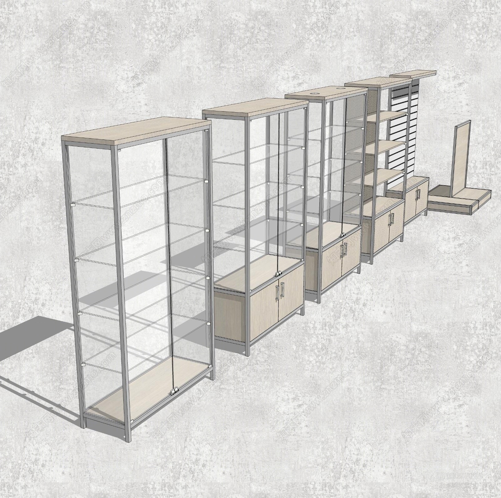 珠宝展示柜SU模型下载【ID:335625330】