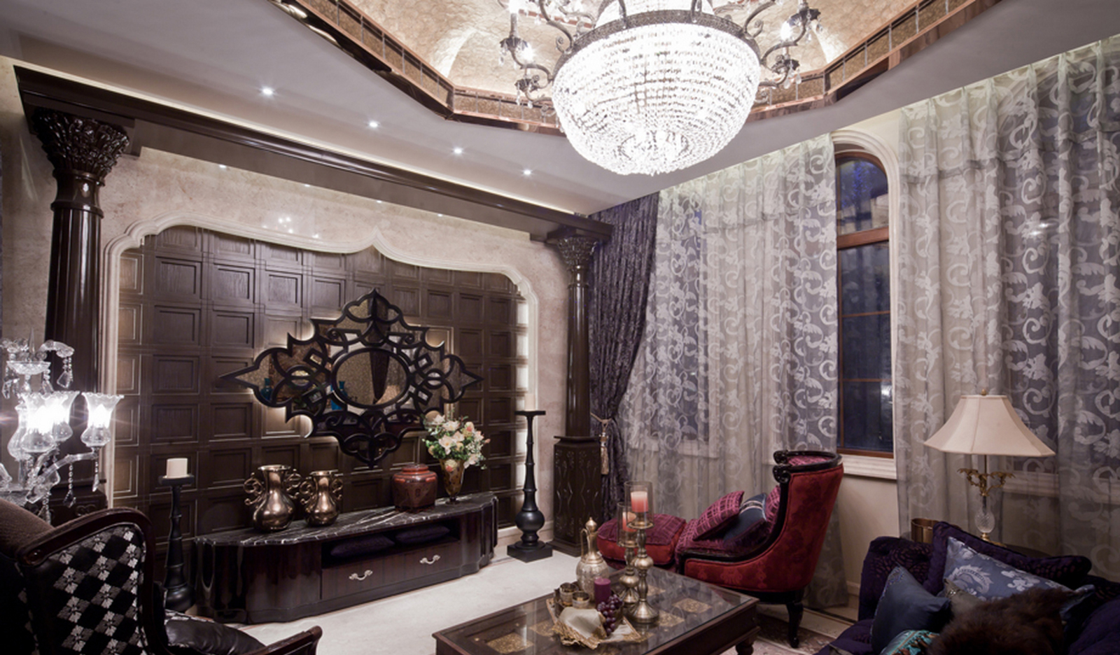 杭州昆仑府印度风格样板房效果图+施工图施工图下载【ID:535627707】