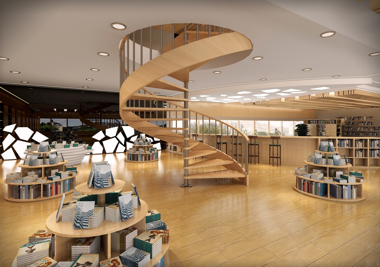现代图书馆3D模型下载【ID:835644265】