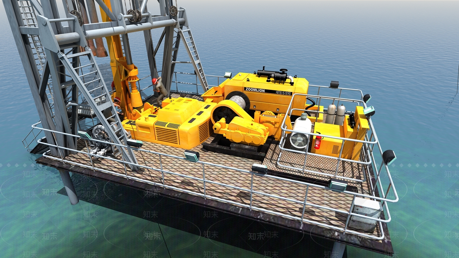 现代海上钻井平台3D模型下载【ID:435645960】