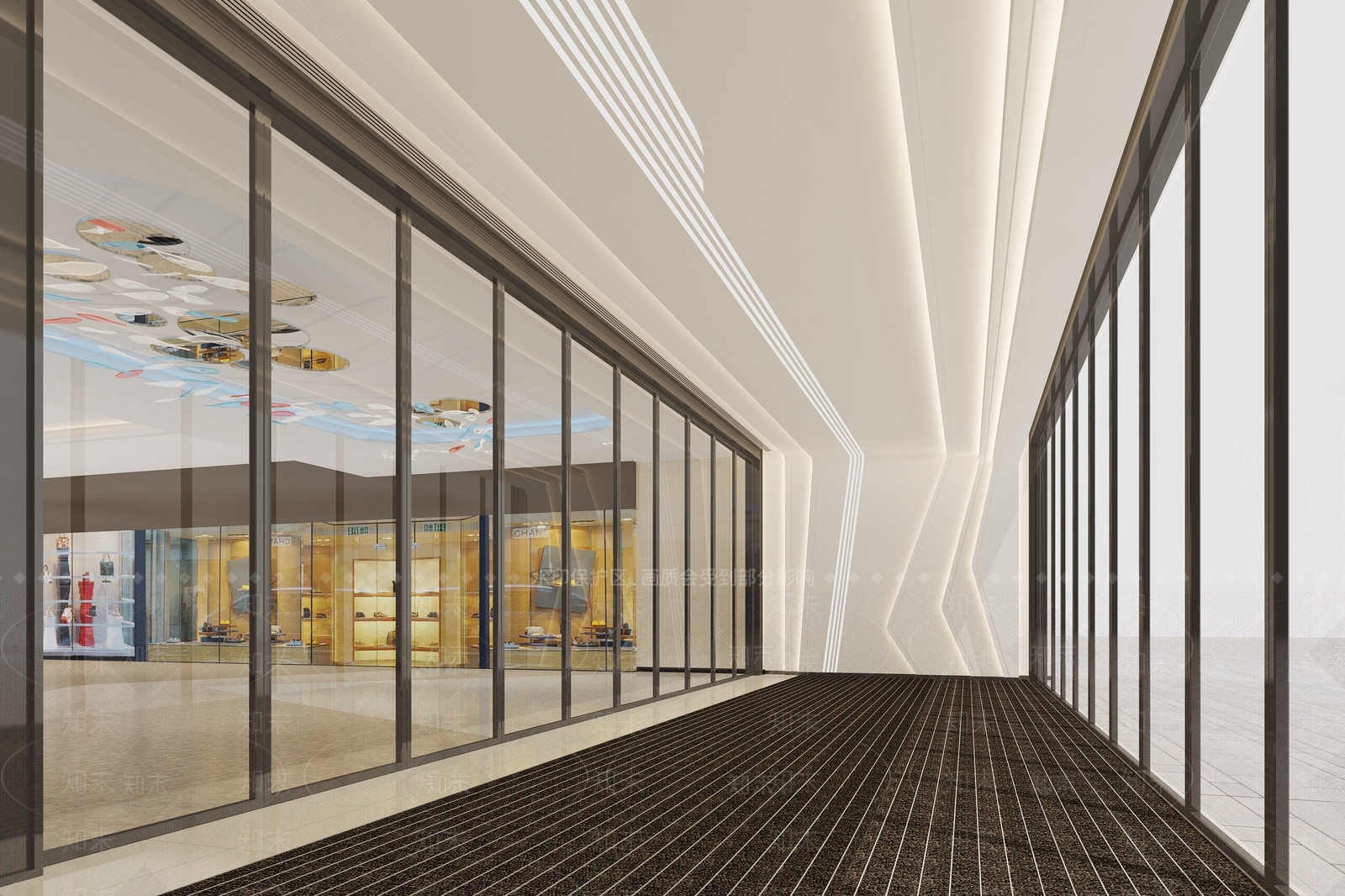 现代商场走道入口3D模型下载【ID:535662679】