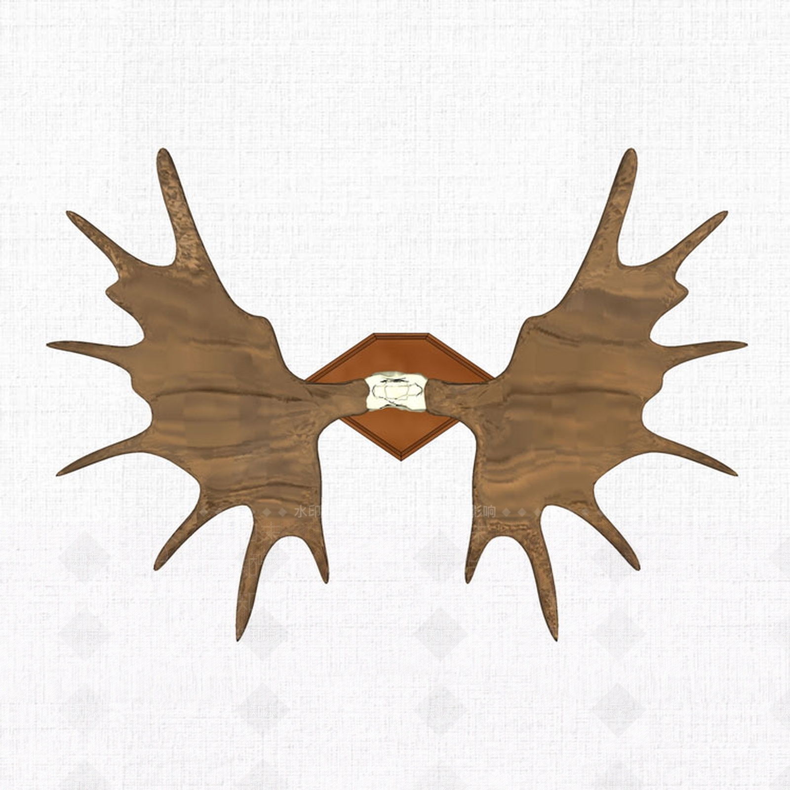 现代墙面鹿角装饰品SU模型下载【ID:935664605】