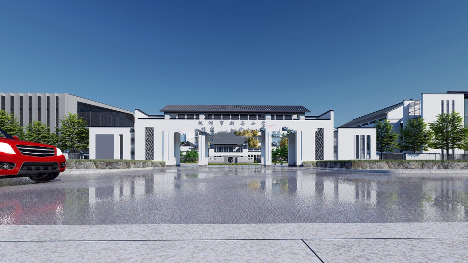 现代中小学建筑SU模型下载【ID:835722217】
