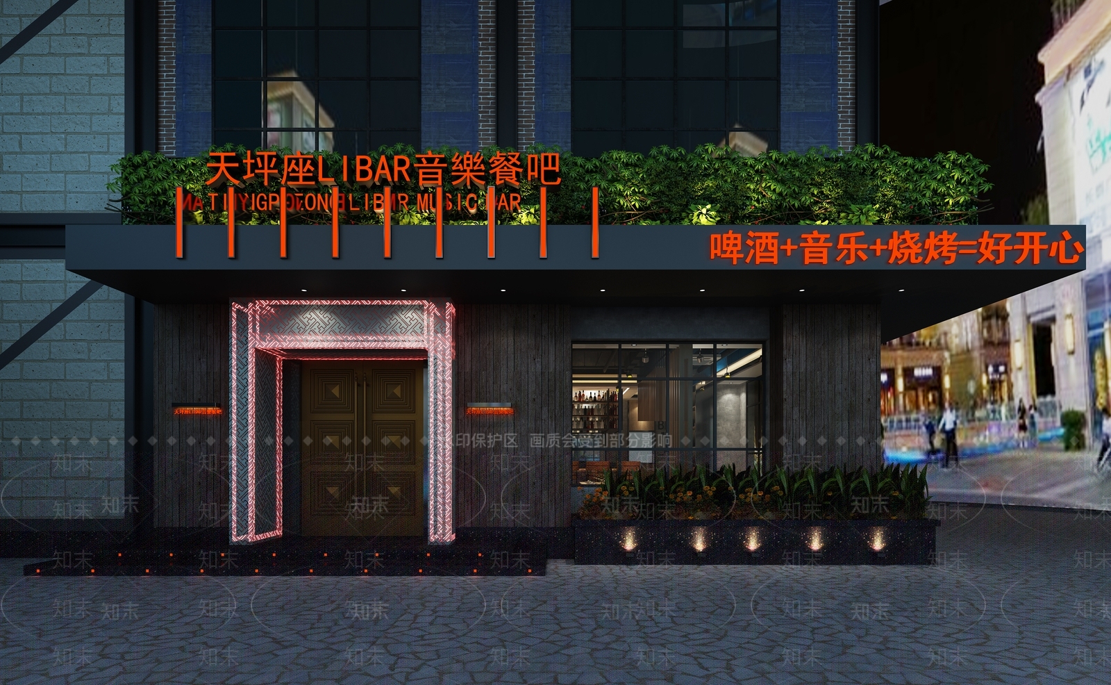 工业风餐厅烧烤店餐饮酒吧3D模型下载【ID:435727013】