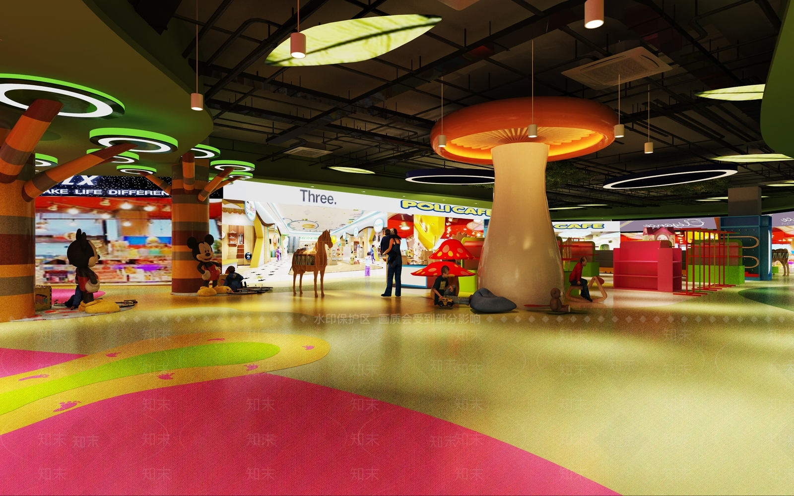 现代商场大厅儿童乐园3D模型下载【ID:535756692】