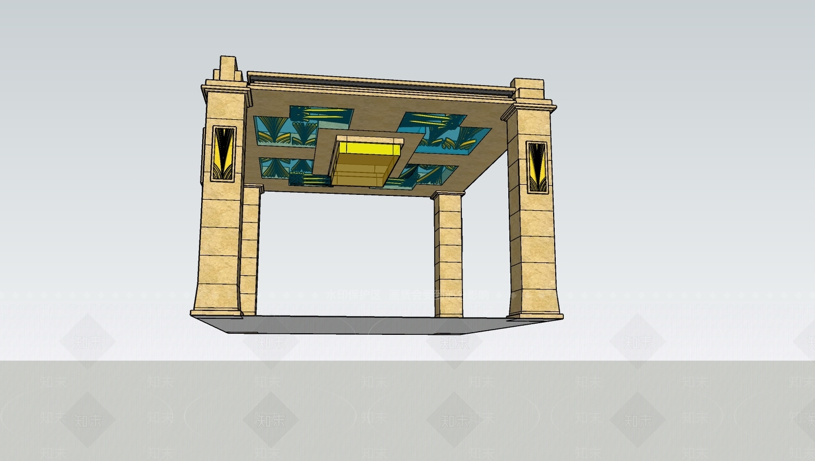 现代景观特色小亭子SU模型下载【ID:435769852】