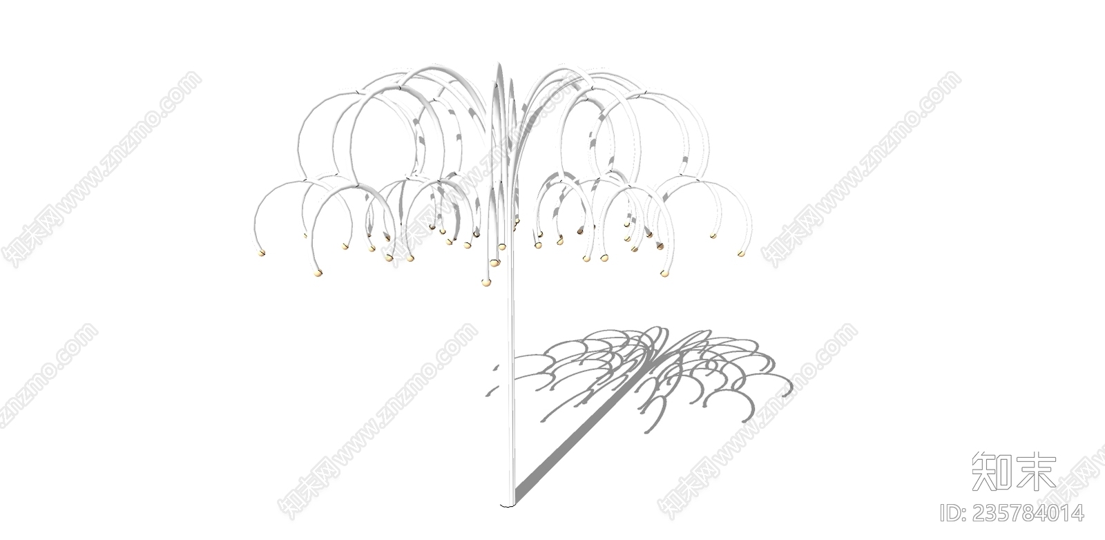 现代树灯造型SU模型下载【ID:235784014】