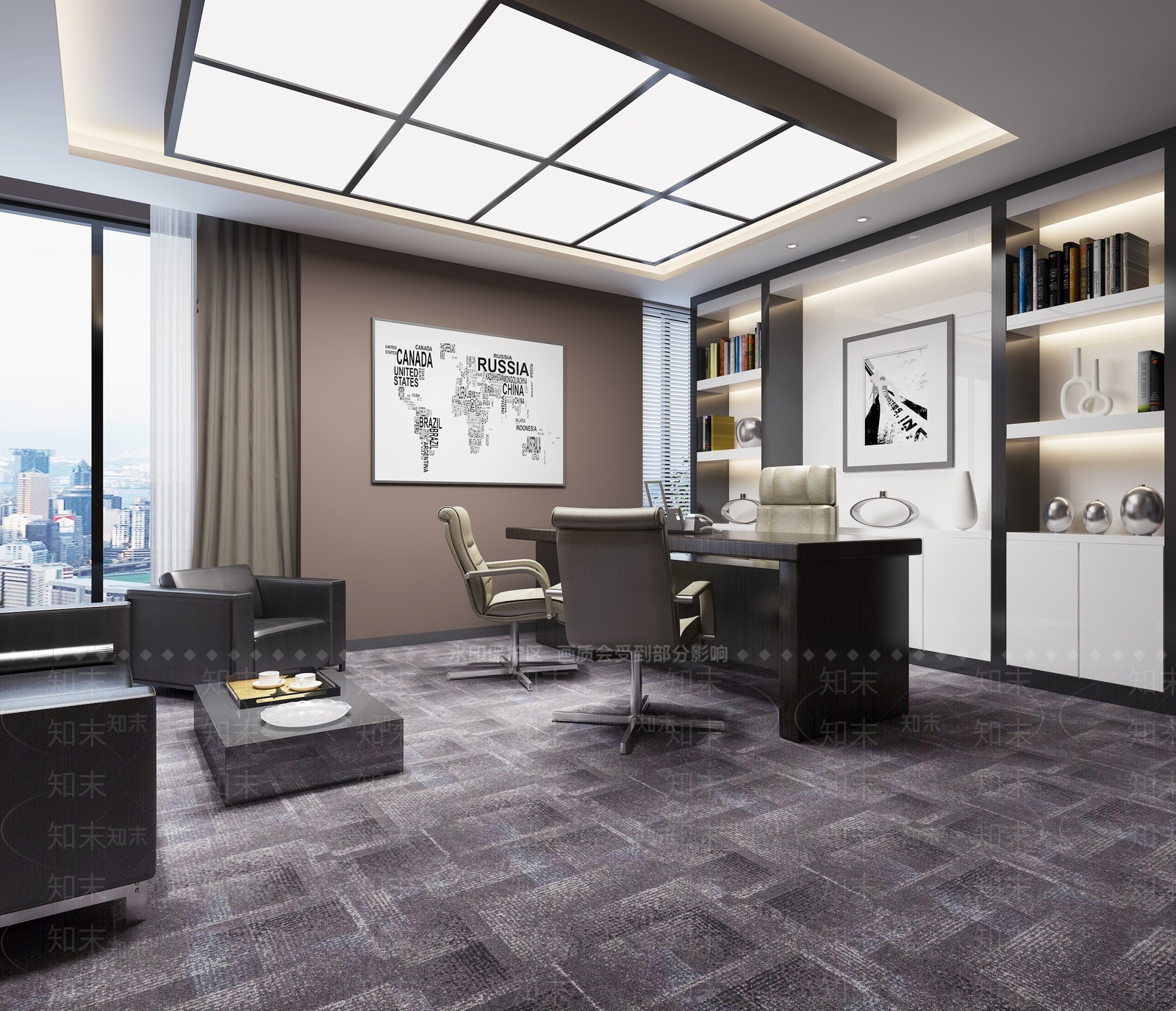 现代前台接待总经理办公室3D模型下载【ID:735790740】