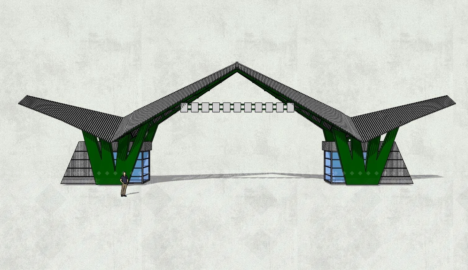 特色民族文化景观大门牌坊SU模型下载【ID:935800124】