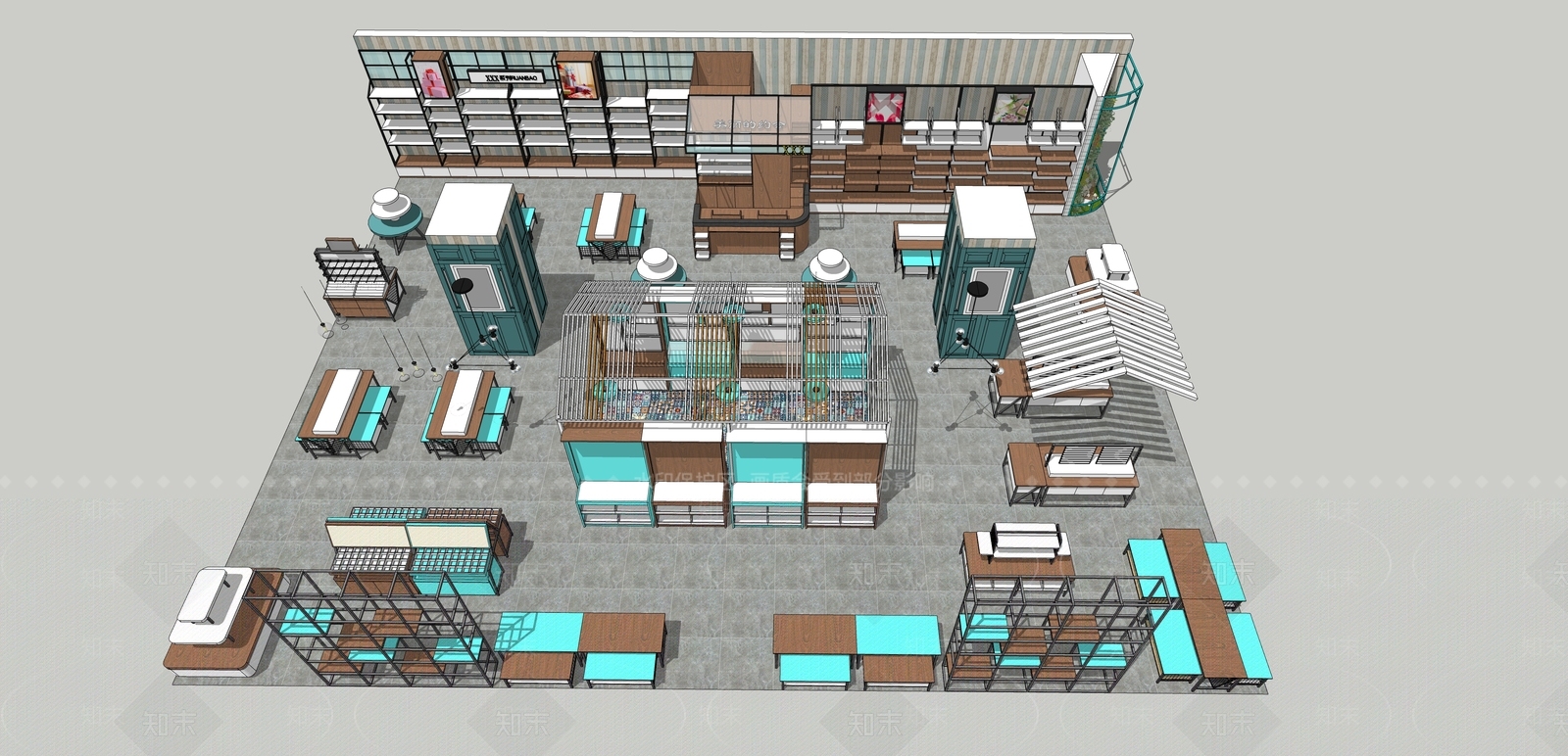 工业饰品店SU模型下载【ID:935804912】