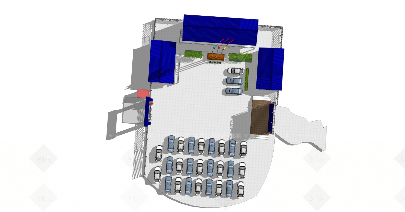 现代建筑工程项目SU模型下载【ID:335808210】