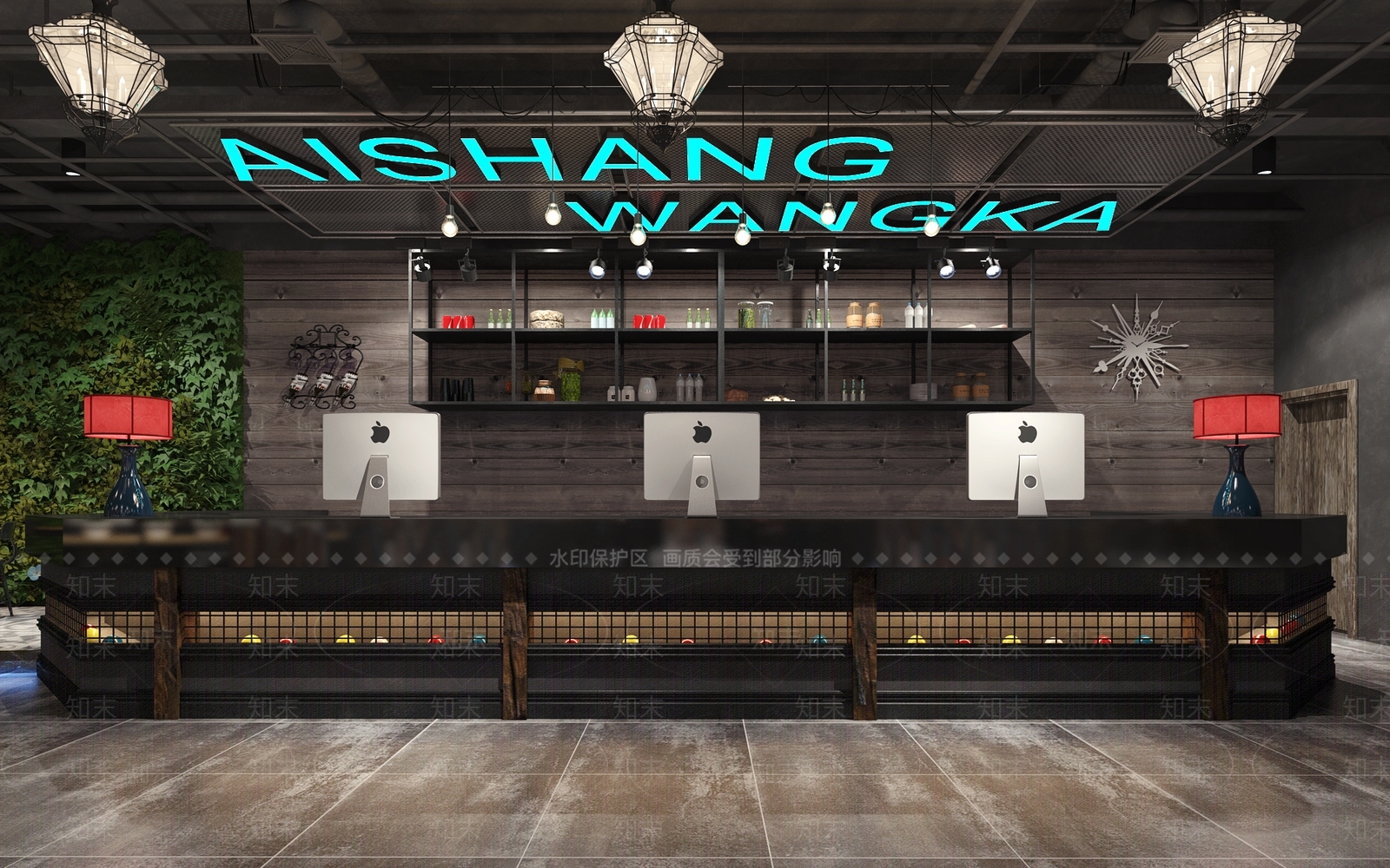 工业风网咖3D模型下载【ID:935852248】
