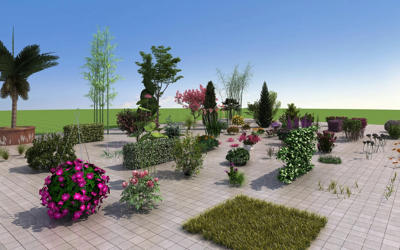 花草组合3D模型下载【ID:335854575】