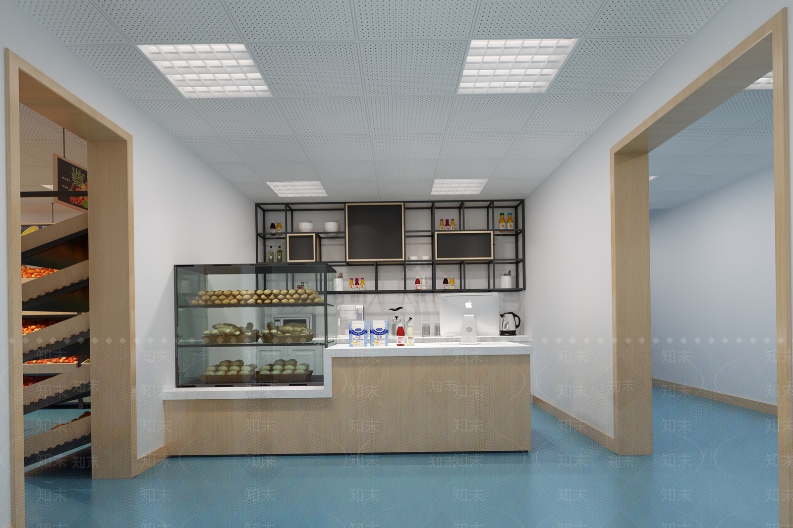 现代水果蔬菜糕点店3D模型下载【ID:635860366】