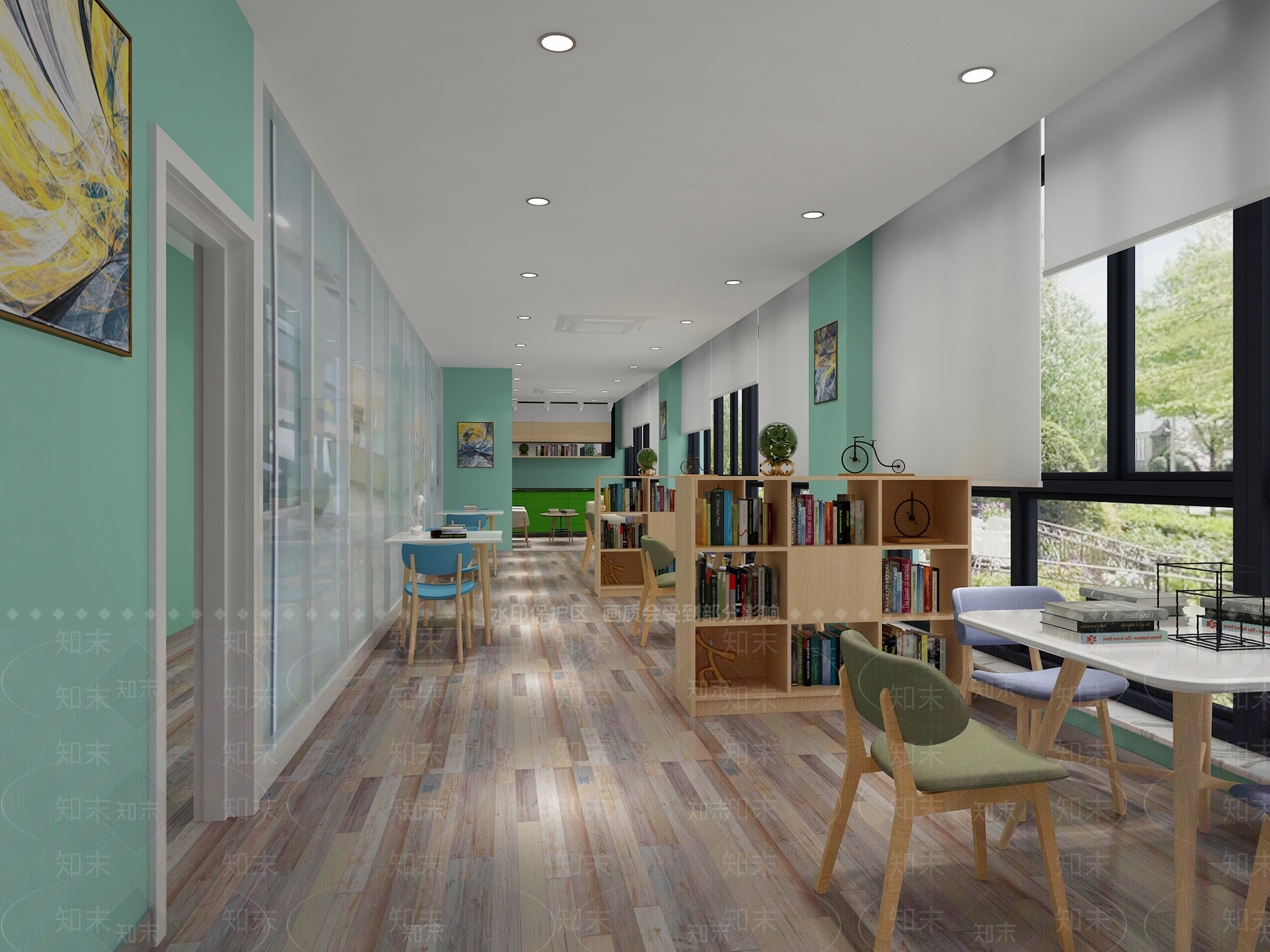 北欧阅览室书吧3D模型下载【ID:235927766】