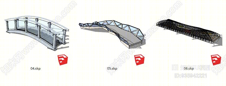 现代风格桥SU模型下载【ID:935942221】