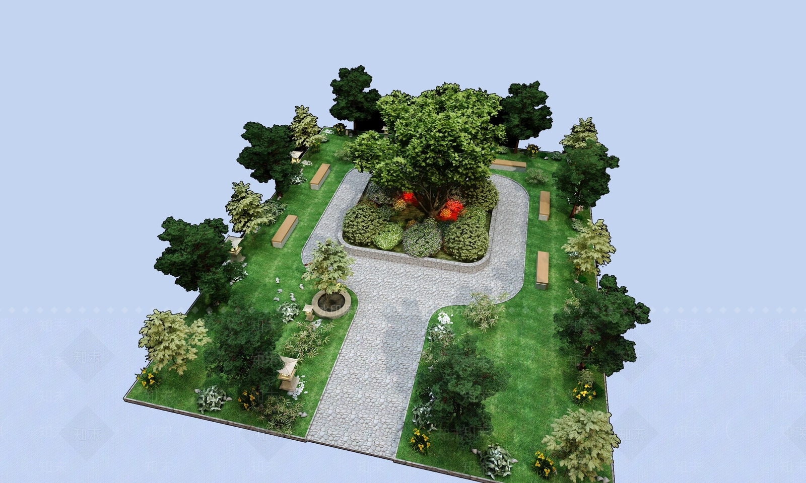 花园植物3D模型下载【ID:235949694】