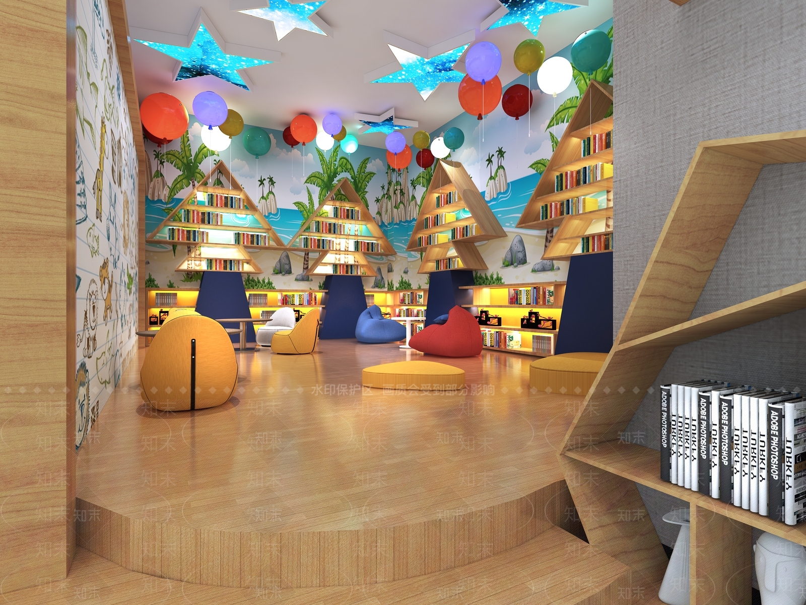 现代图书馆3D模型下载【ID:835961262】