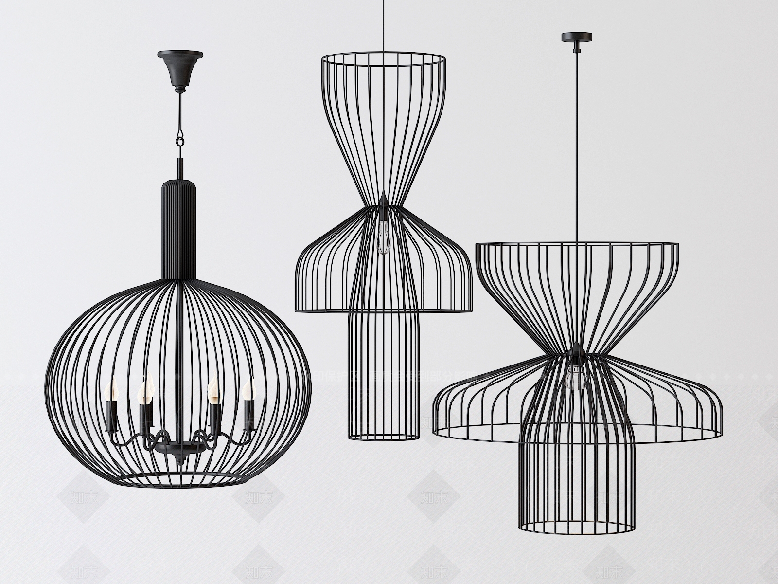 新中式鸟笼灯3D模型下载【ID:535964879】