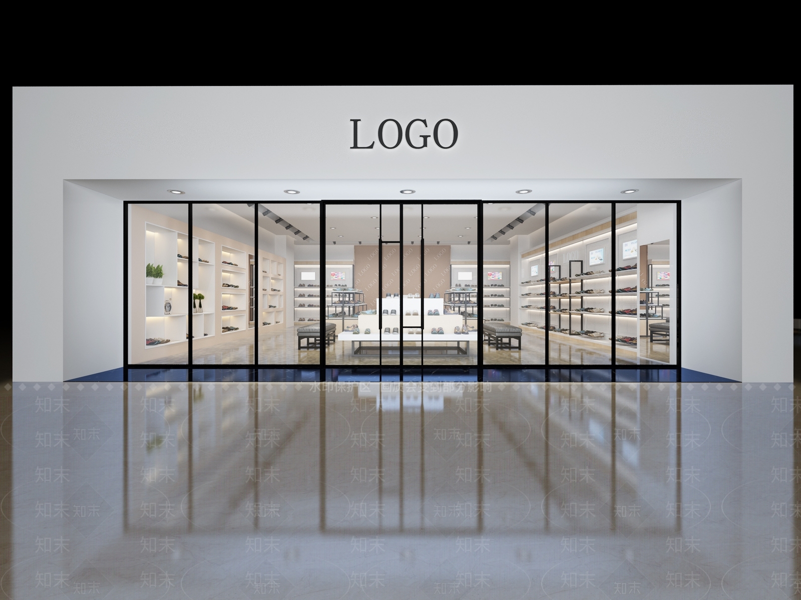 现代轻奢鞋包专卖店3D模型下载【ID:735966796】