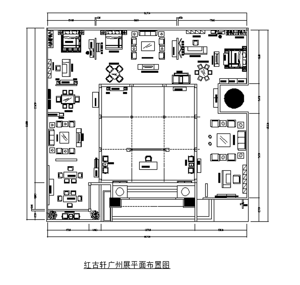 红古轩红木家具展厅专卖店cad施工图下载【ID:435970673】