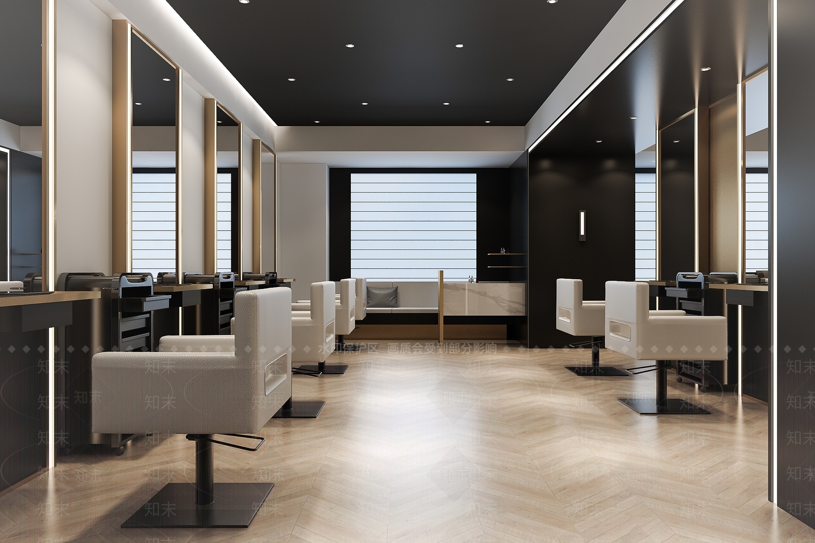 现代轻奢理发店3D模型下载【ID:936008756】