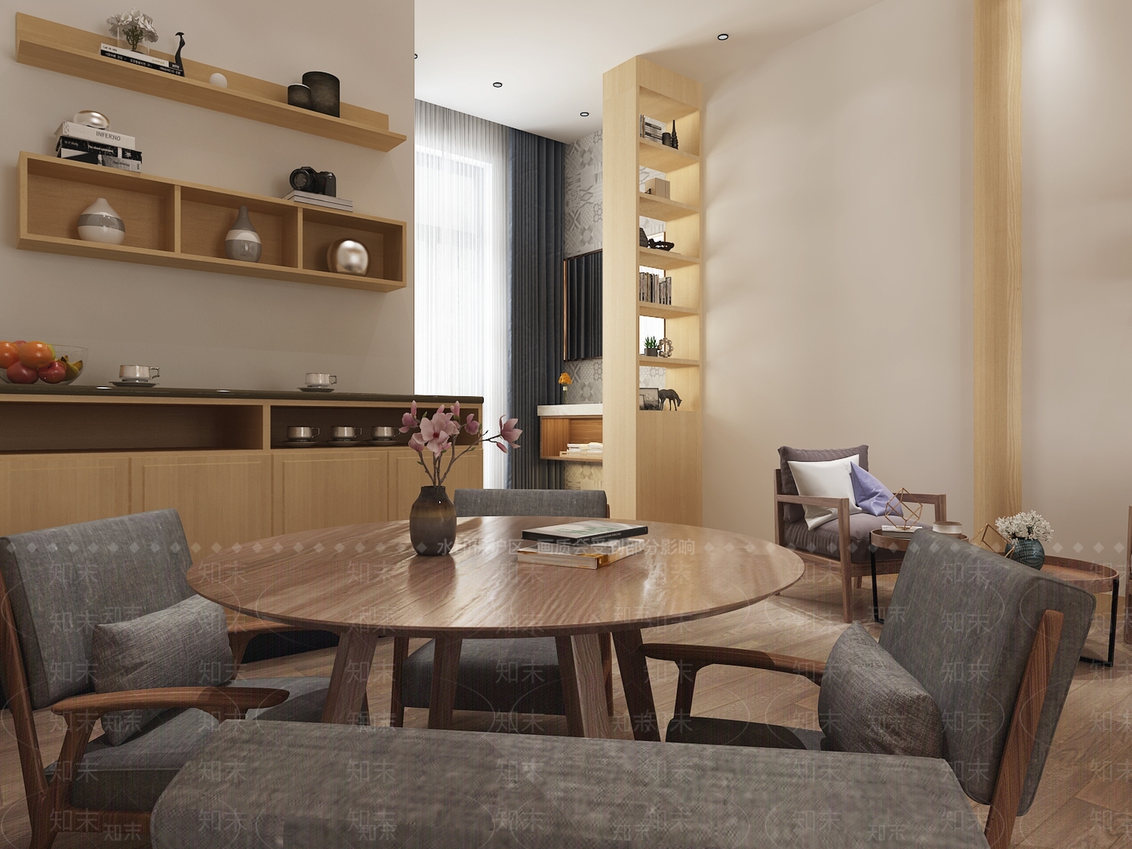 现代休闲书吧3D模型下载【ID:236020754】