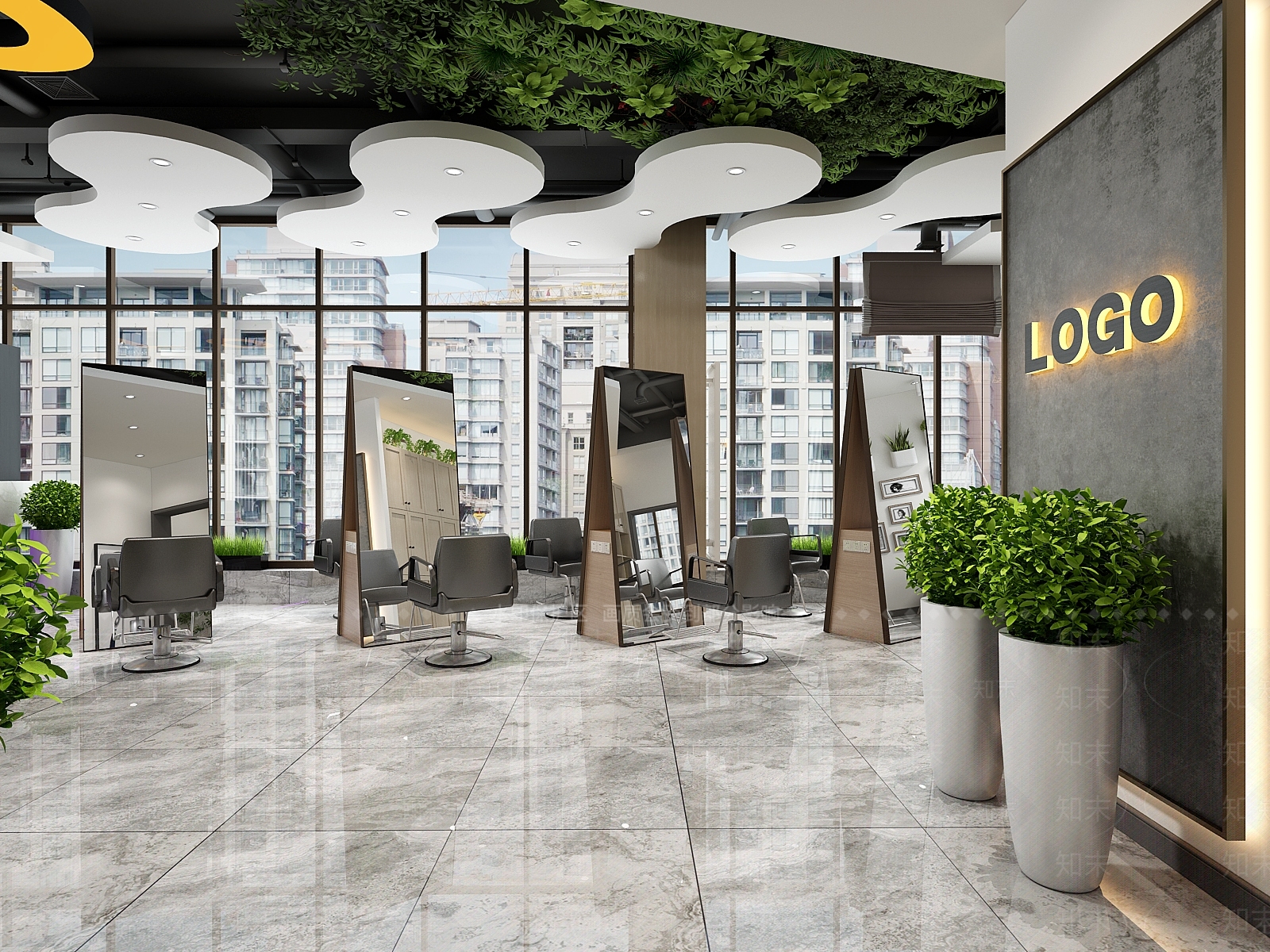 现代美发店3D模型下载【ID:936031718】