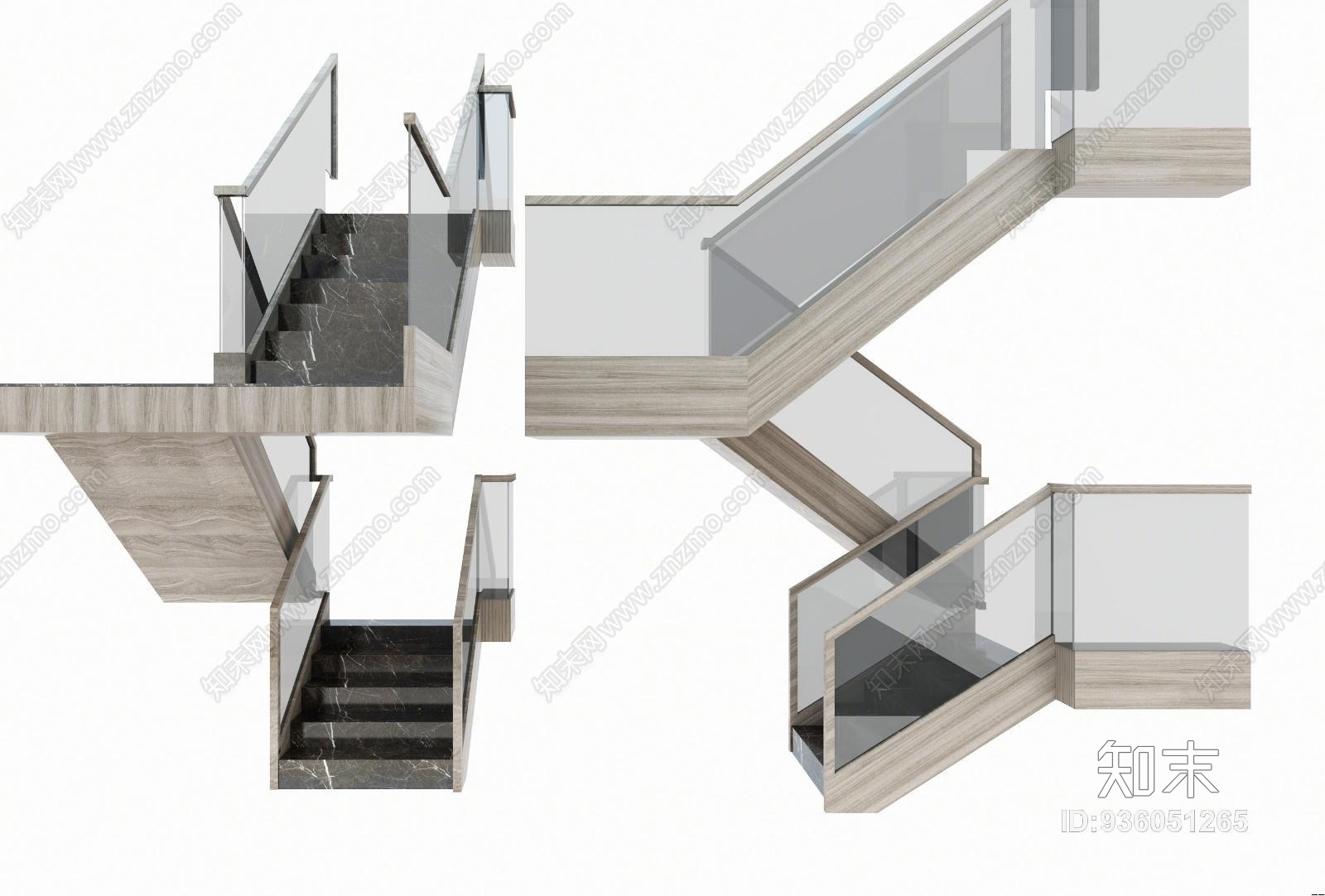 新中式楼梯3D模型下载【ID:936051265】