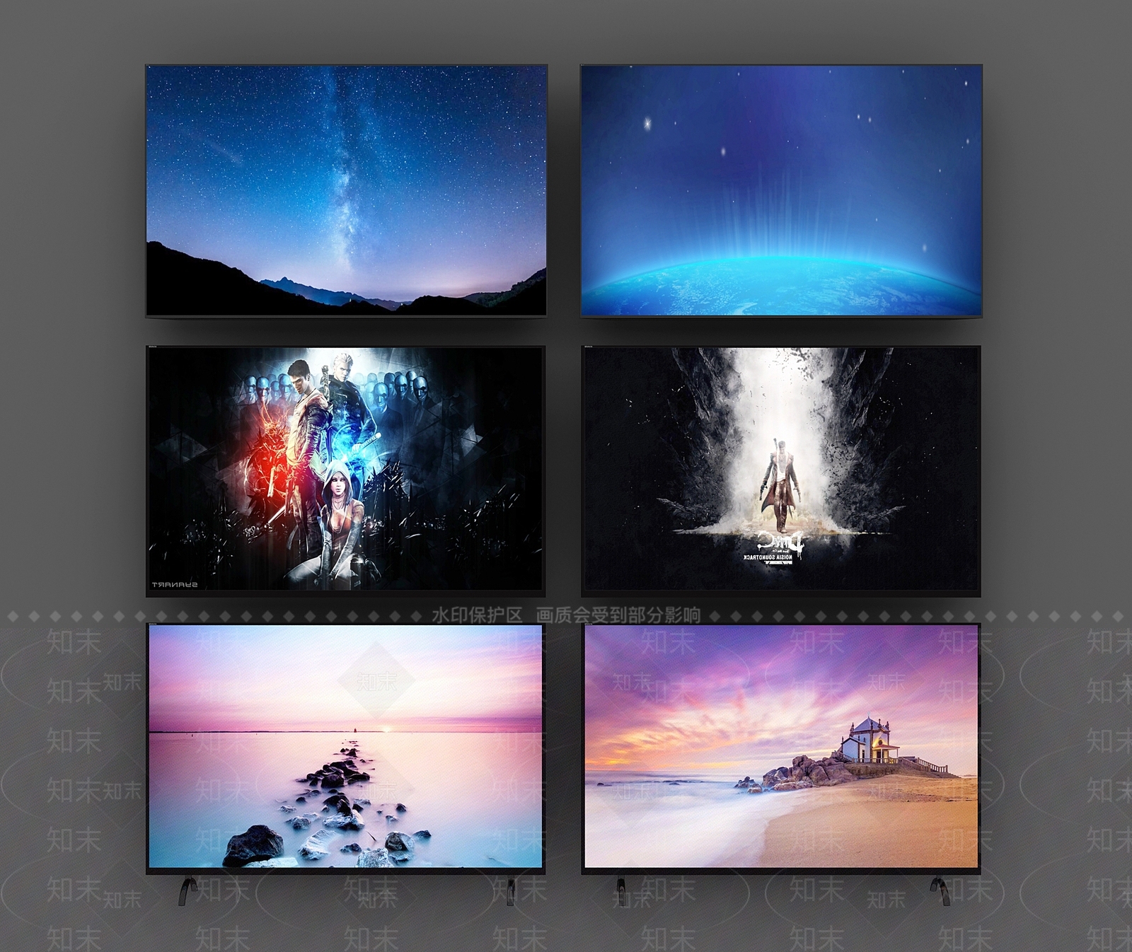 现代电视机组合3D模型下载【ID:136061353】