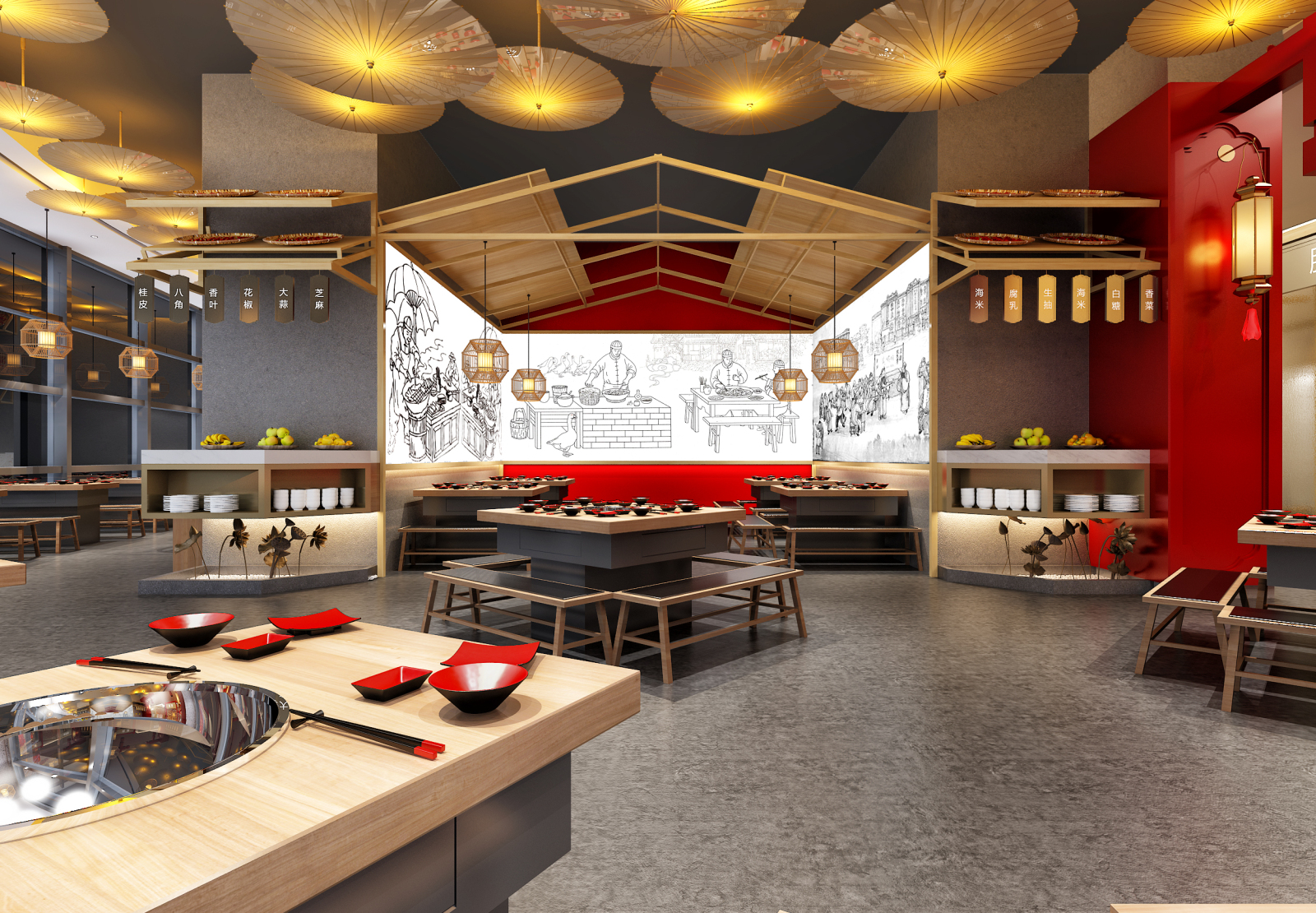 深圳益田假日世界成都老火锅施工图施工图下载【ID:636075713】