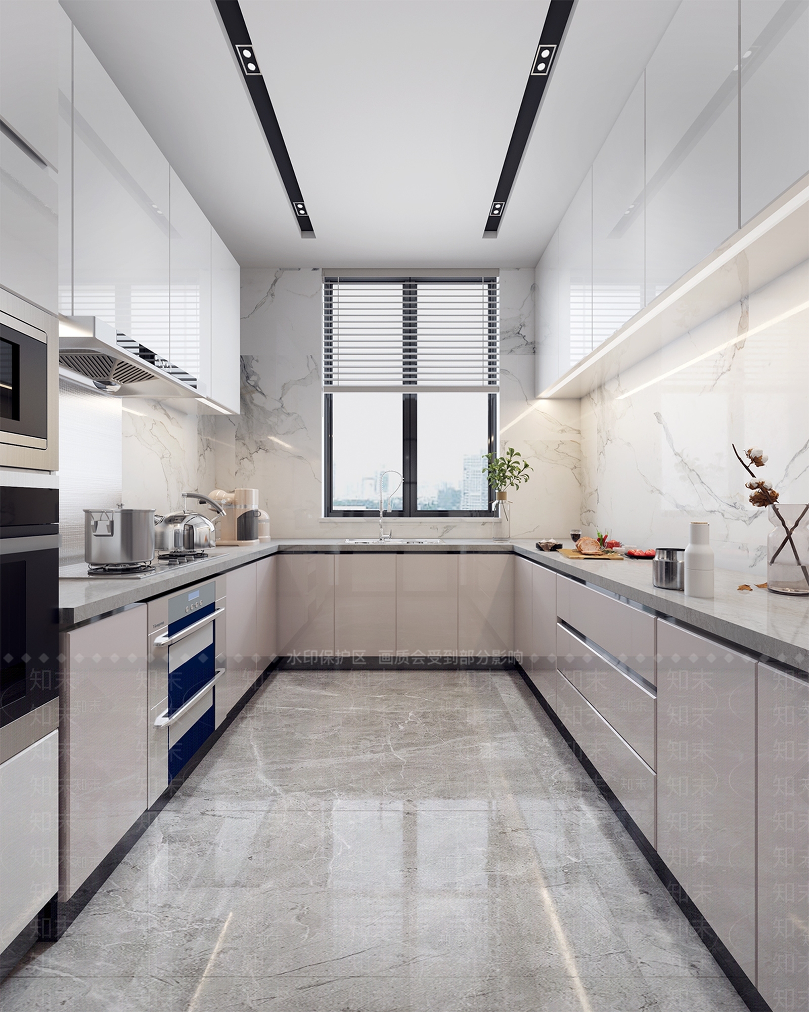 现代家装现代厨房3D模型下载【ID:536090235】