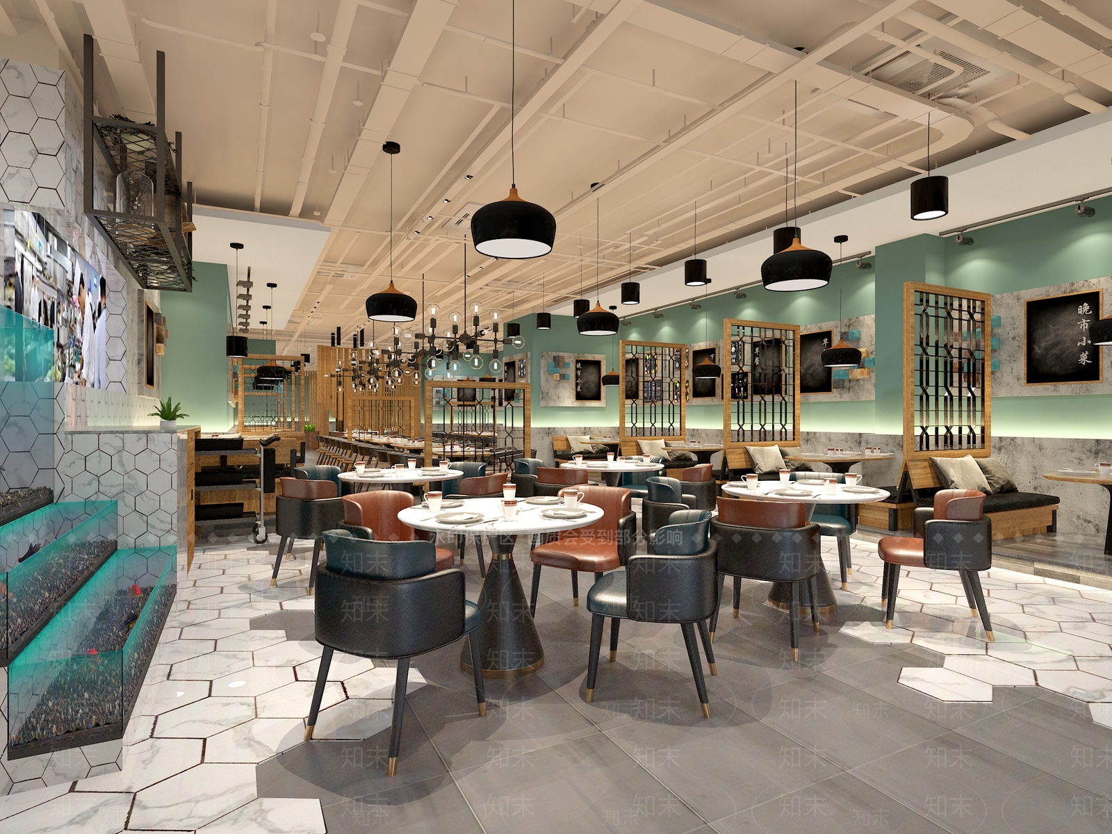 工业风茶餐厅3D模型下载【ID:336093183】