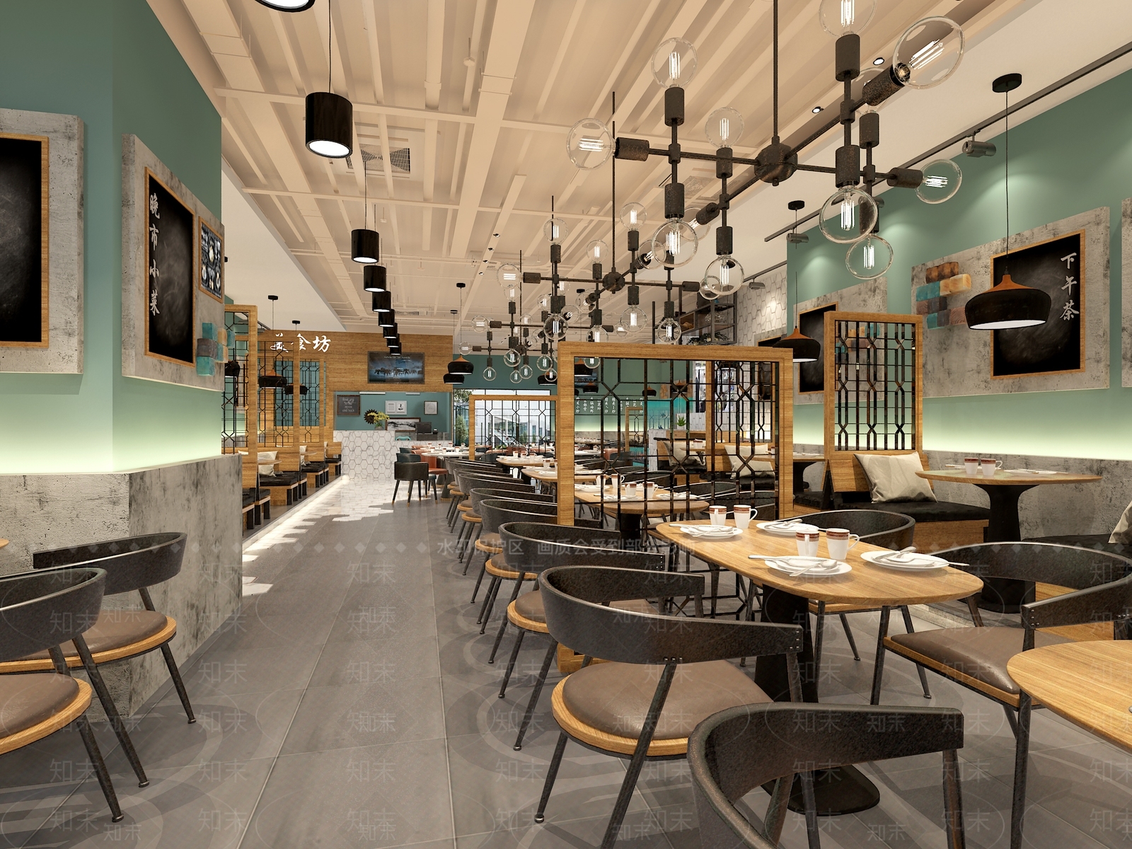 工业风茶餐厅3D模型下载【ID:336093183】
