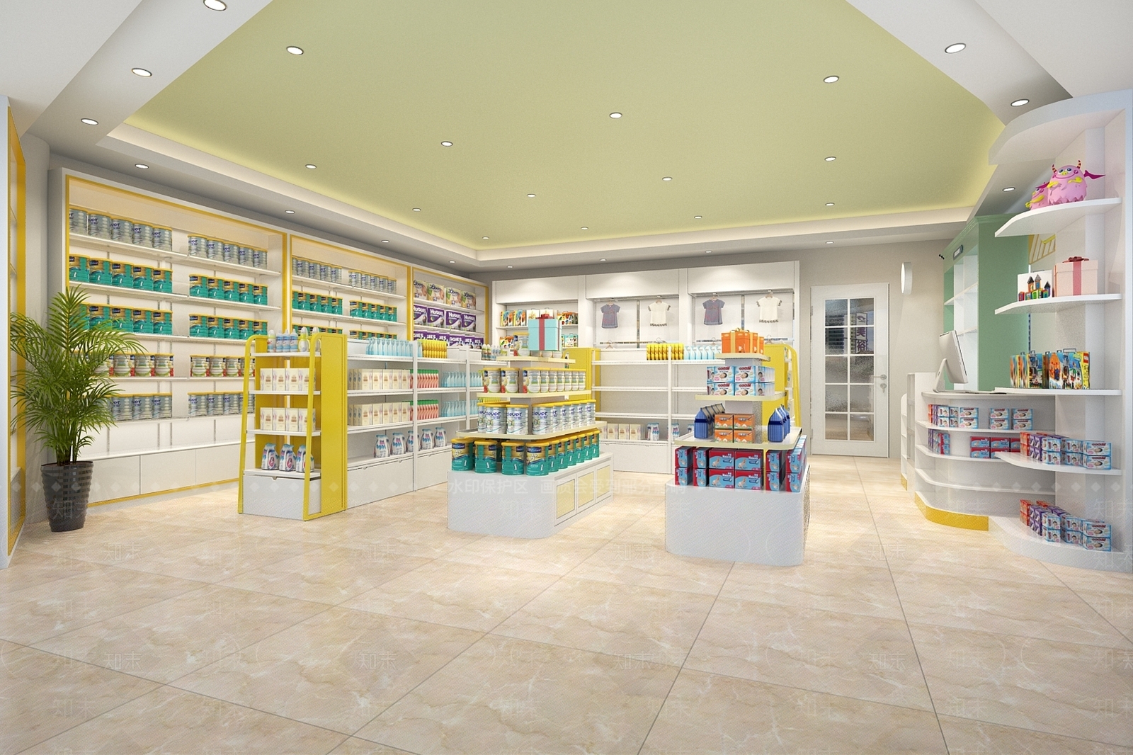 现代孕婴用品店3D模型下载【ID:236097228】