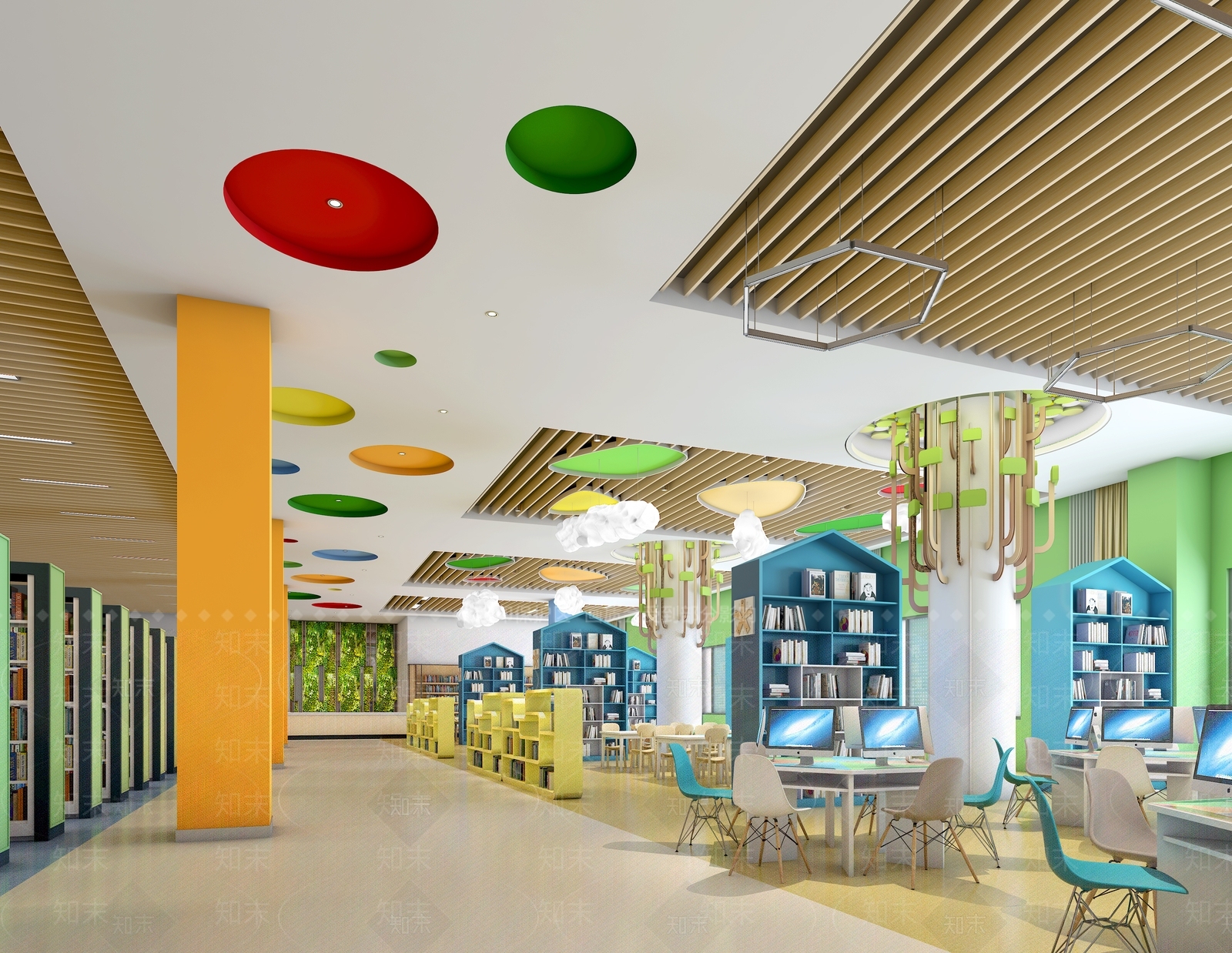 现代小学阅览室3D模型下载【ID:836156236】