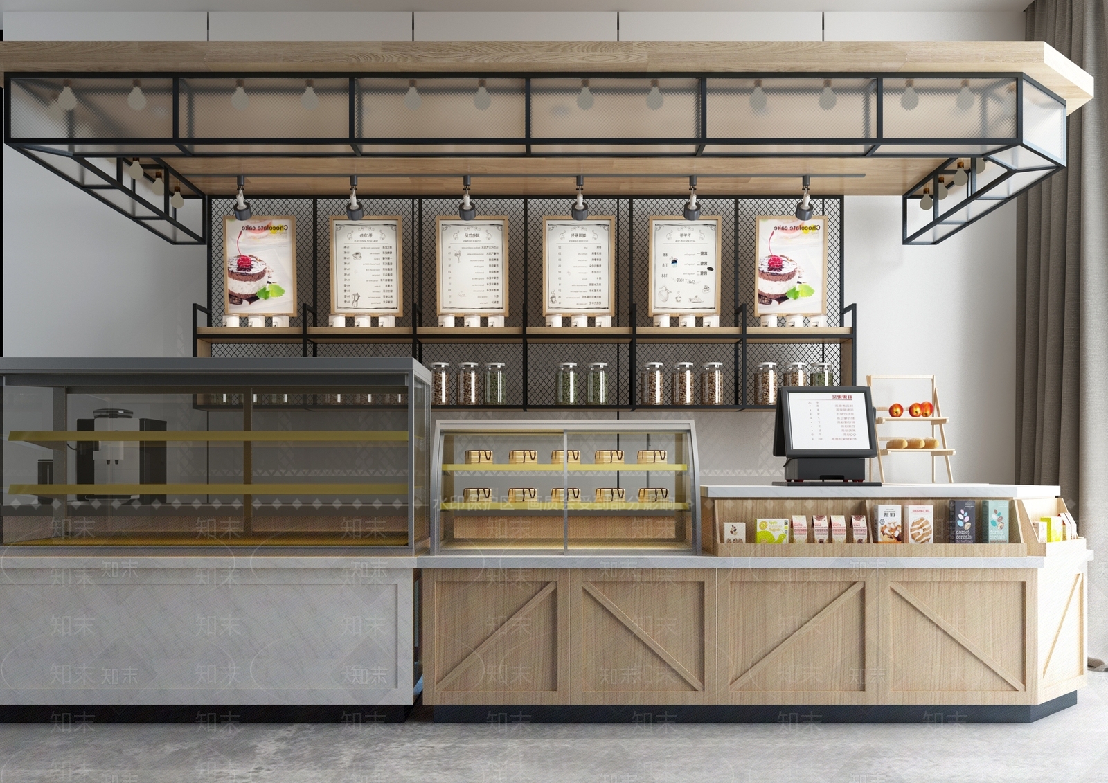 中式自助餐吧台面包馆吧台3D模型下载【ID:336163504】