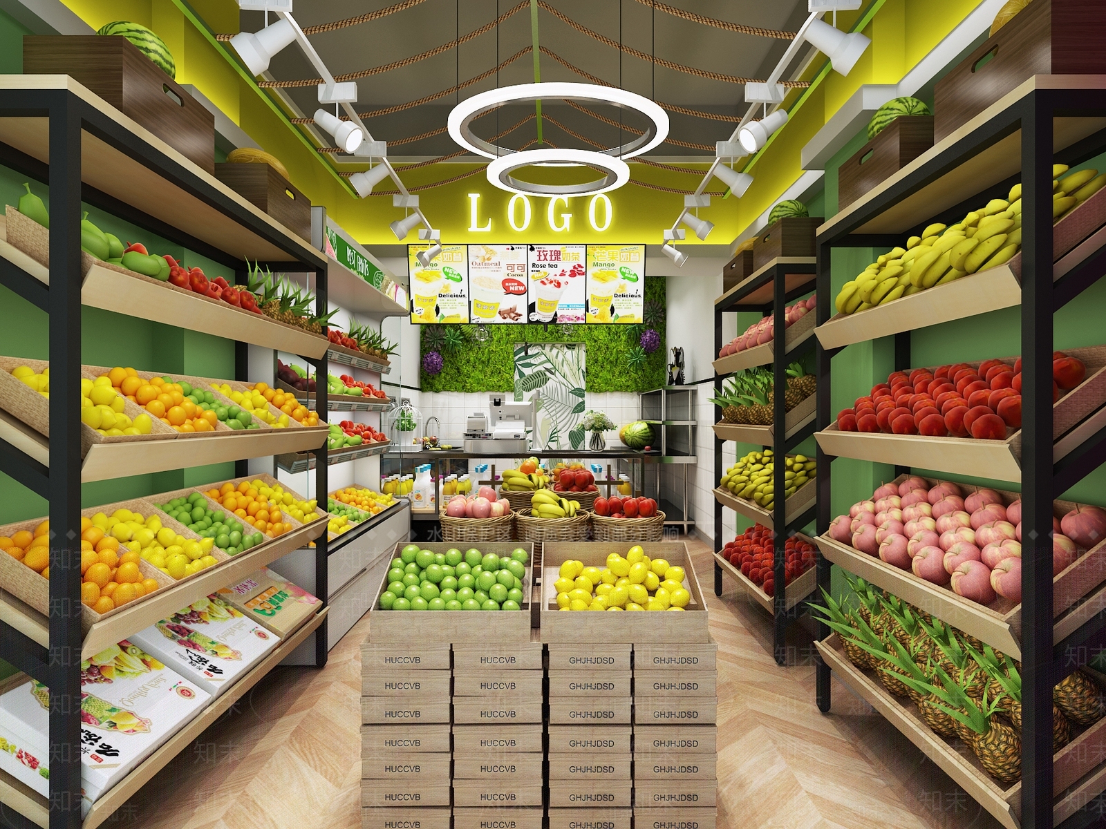 现代风格水果店3D模型下载【ID:636179323】