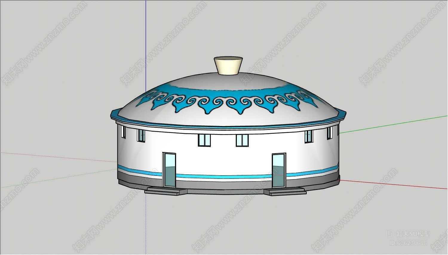 现代风格蒙古包SU模型下载【ID:636230688】