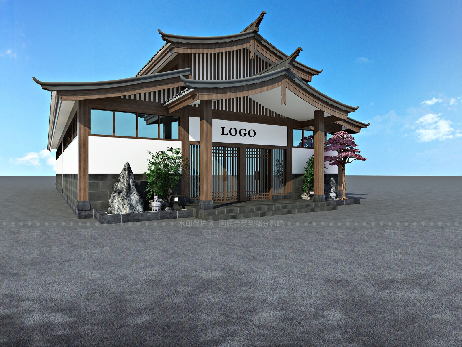 新中式古建客栈3D模型下载【ID:536251664】