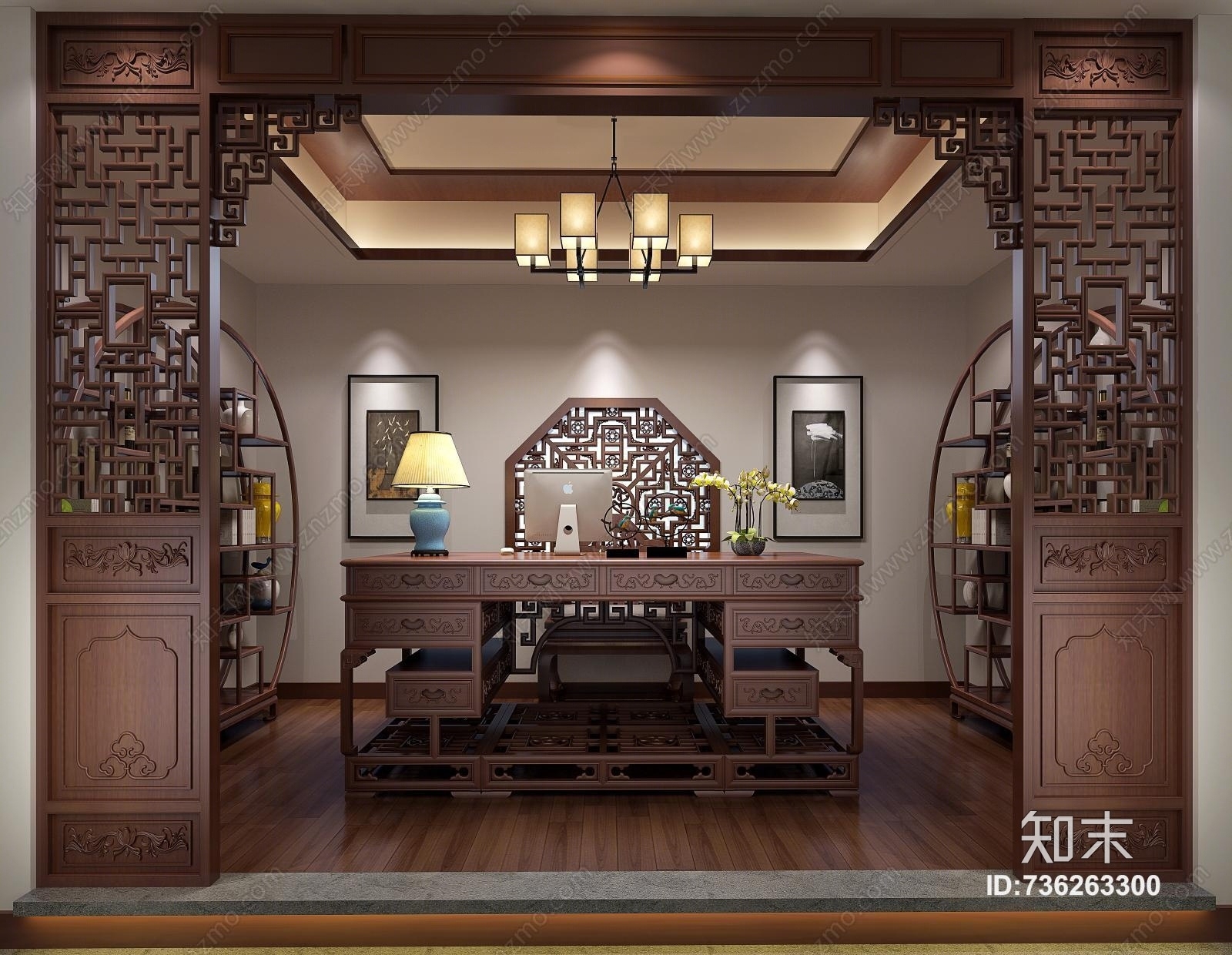 中式家具展厅3D模型下载【ID:736263300】