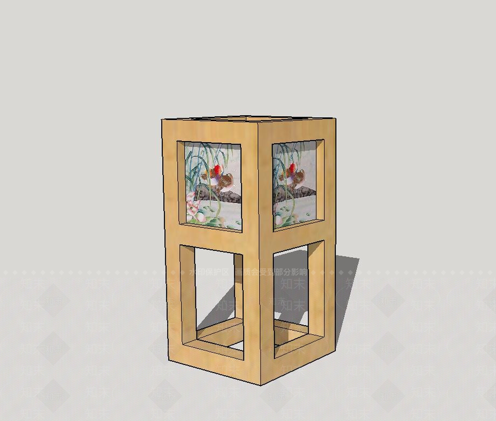 日式台灯SU模型草图