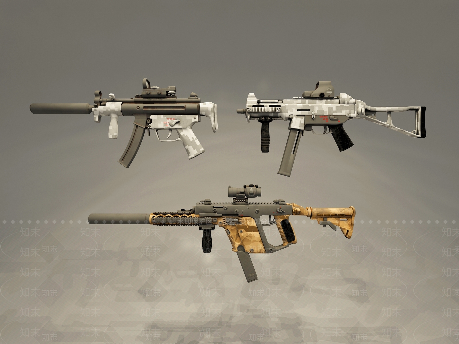 现代冲锋枪合集3D模型下载【ID:336276556】