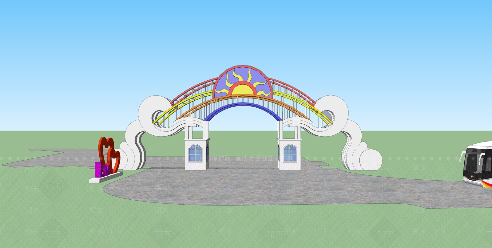 特色景区大门SU模型下载【ID:937135124】